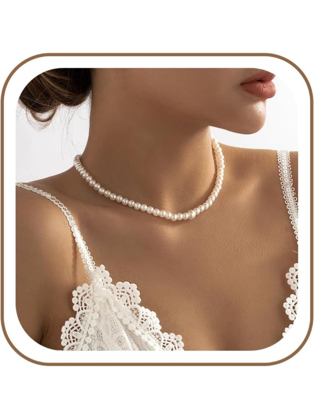 Elegant Pearl Backdrop Necklace - Imitation Choker with Long Chain for Backless